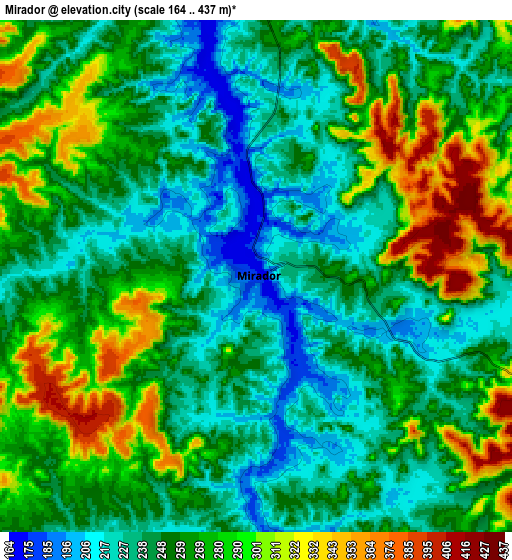 Zoom OUT 2x Mirador, Brazil elevation map