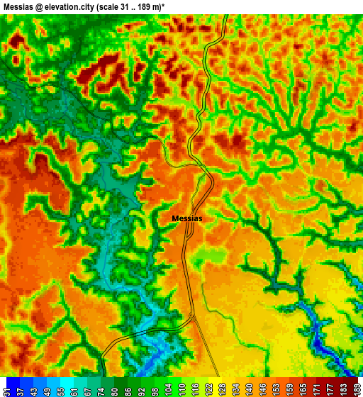 Zoom OUT 2x Messias, Brazil elevation map