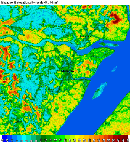 Zoom OUT 2x Mazagão, Brazil elevation map