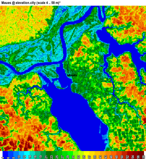 Zoom OUT 2x Maués, Brazil elevation map