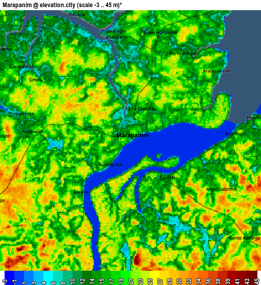 Zoom OUT 2x Marapanim, Brazil elevation map