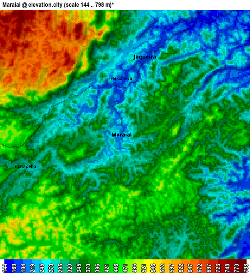 Zoom OUT 2x Maraial, Brazil elevation map