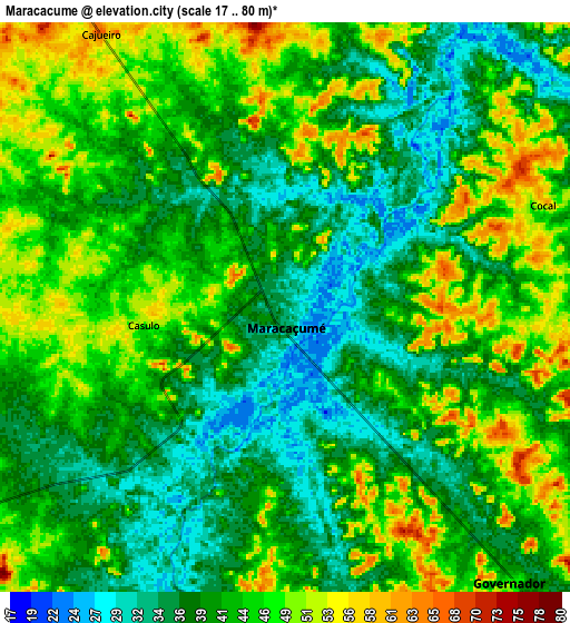 Zoom OUT 2x Maracaçumé, Brazil elevation map