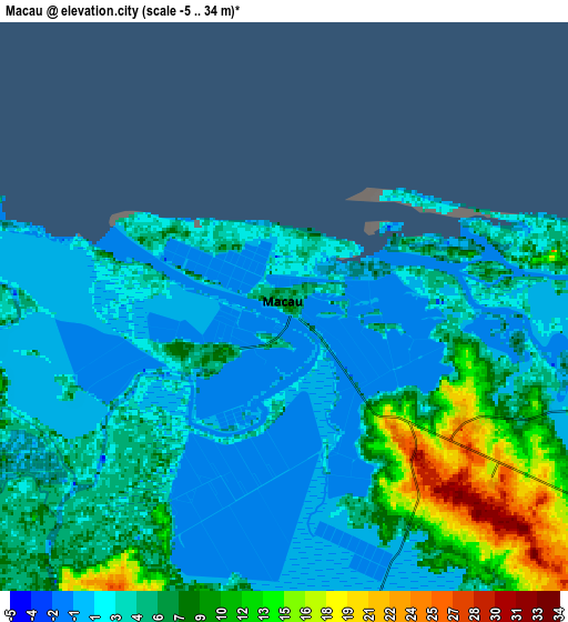 Zoom OUT 2x Macau, Brazil elevation map