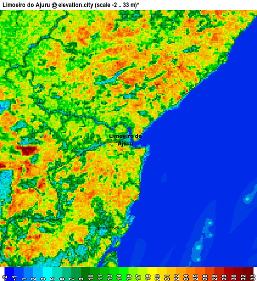 Zoom OUT 2x Limoeiro do Ajuru, Brazil elevation map
