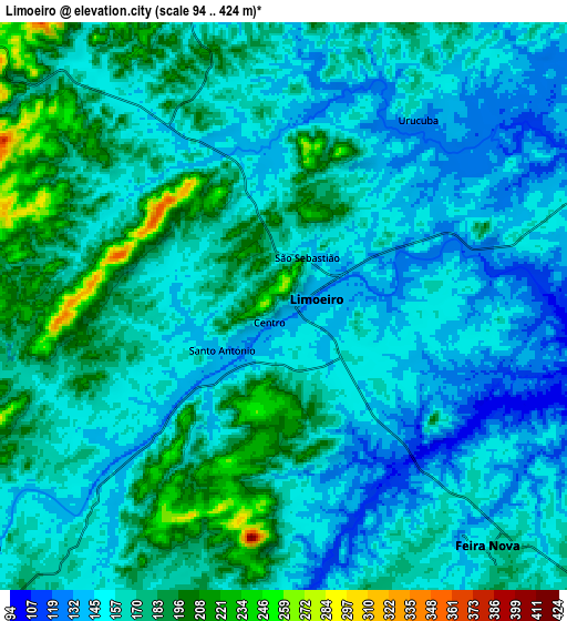 Zoom OUT 2x Limoeiro, Brazil elevation map