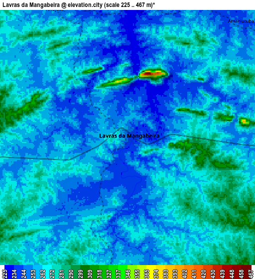 Zoom OUT 2x Lavras da Mangabeira, Brazil elevation map