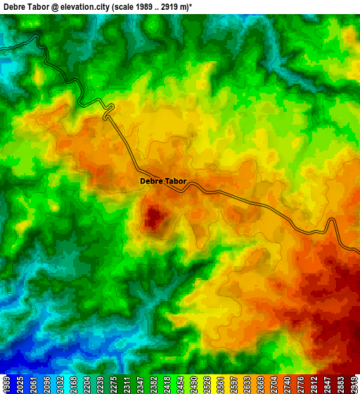 Zoom OUT 2x Debre Tabor, Ethiopia elevation map