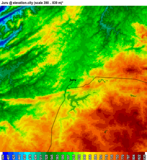 Zoom OUT 2x Juru, Brazil elevation map