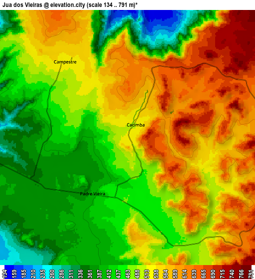 Zoom OUT 2x Juá dos Vieiras, Brazil elevation map