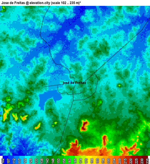 Zoom OUT 2x José de Freitas, Brazil elevation map