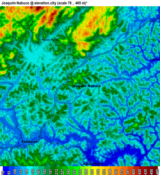 Zoom OUT 2x Joaquim Nabuco, Brazil elevation map