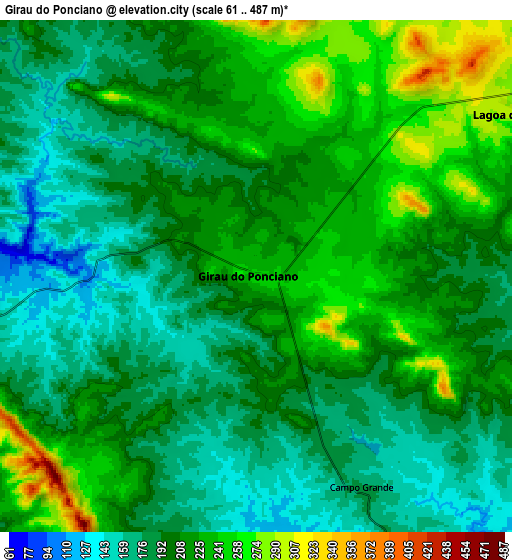 Zoom OUT 2x Girau do Ponciano, Brazil elevation map