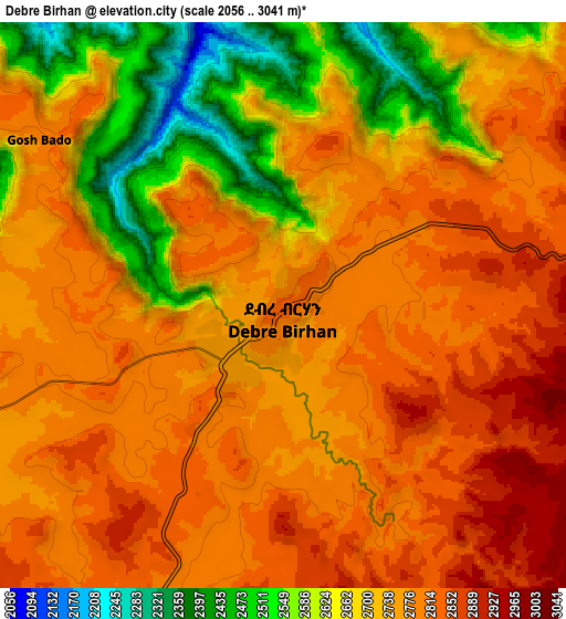 Zoom OUT 2x Debre Birhan, Ethiopia elevation map