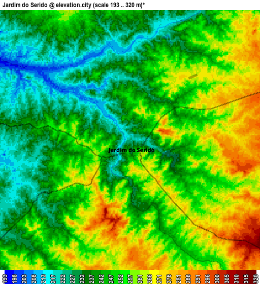 Zoom OUT 2x Jardim do Seridó, Brazil elevation map