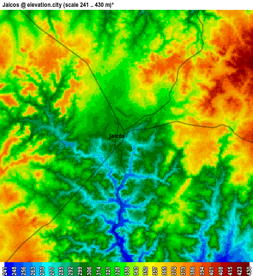 Zoom OUT 2x Jaicós, Brazil elevation map