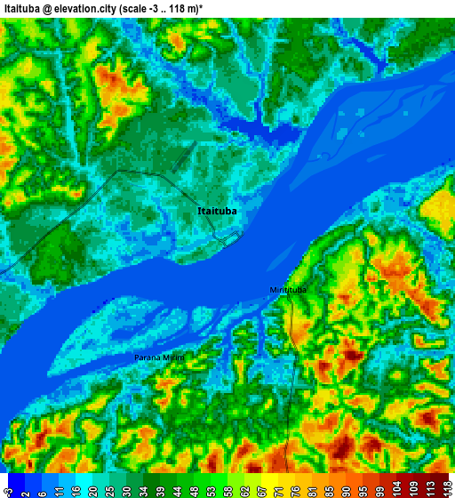 Zoom OUT 2x Itaituba, Brazil elevation map