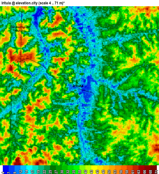 Zoom OUT 2x Irituia, Brazil elevation map