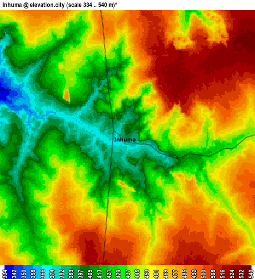 Zoom OUT 2x Inhuma, Brazil elevation map