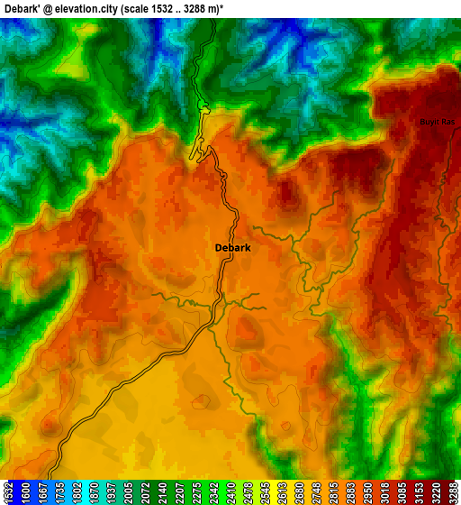 Zoom OUT 2x Debark’, Ethiopia elevation map