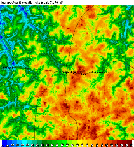 Zoom OUT 2x Igarapé Açu, Brazil elevation map