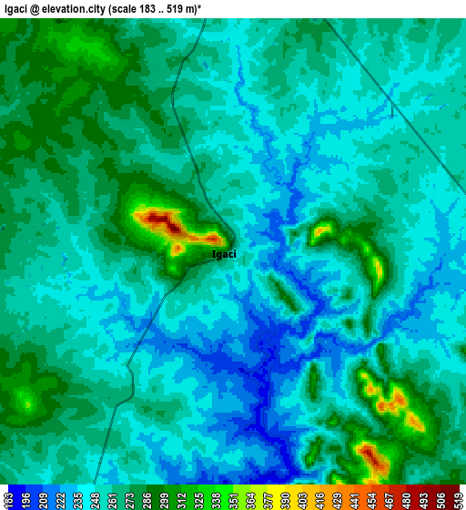 Zoom OUT 2x Igaci, Brazil elevation map