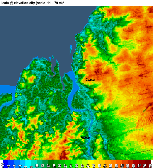 Zoom OUT 2x Icatu, Brazil elevation map