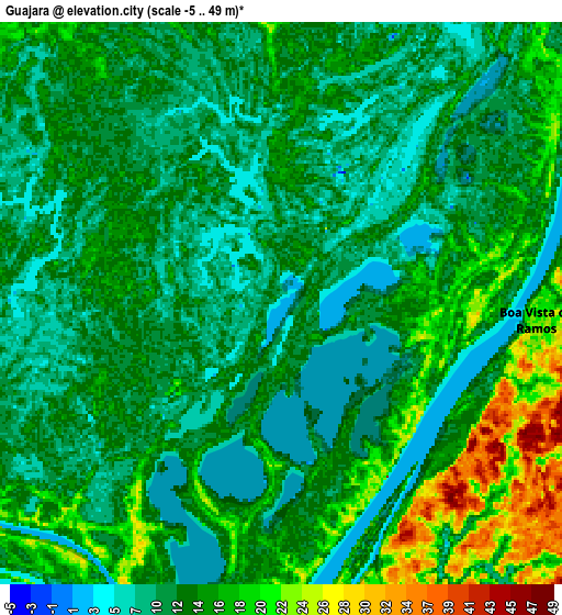 Zoom OUT 2x Guajará, Brazil elevation map
