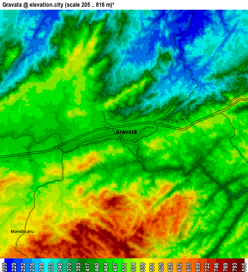 Zoom OUT 2x Gravatá, Brazil elevation map