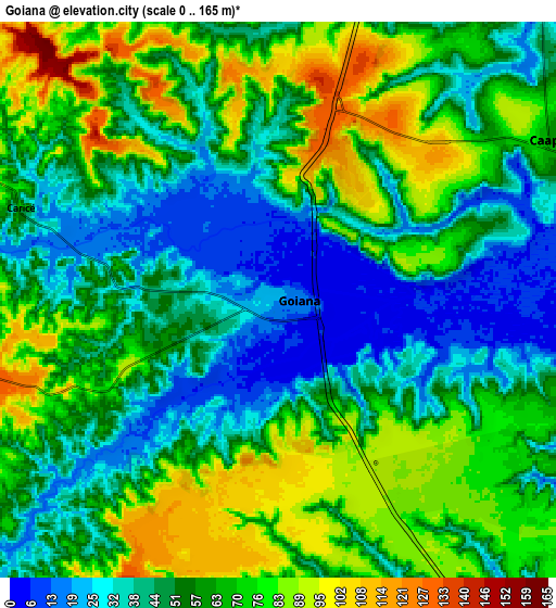 Zoom OUT 2x Goiana, Brazil elevation map