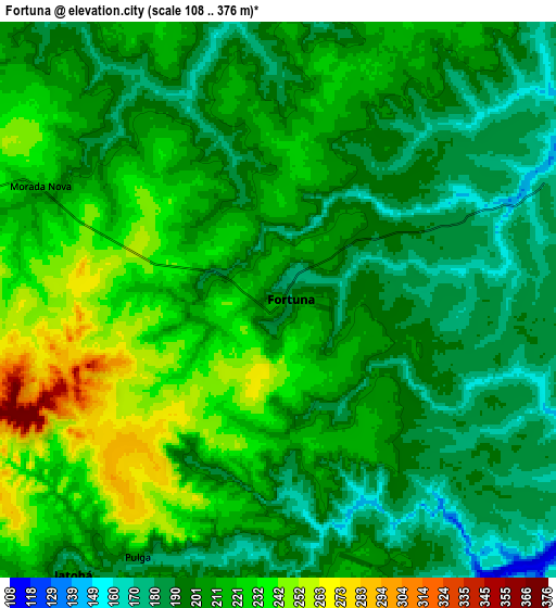 Zoom OUT 2x Fortuna, Brazil elevation map