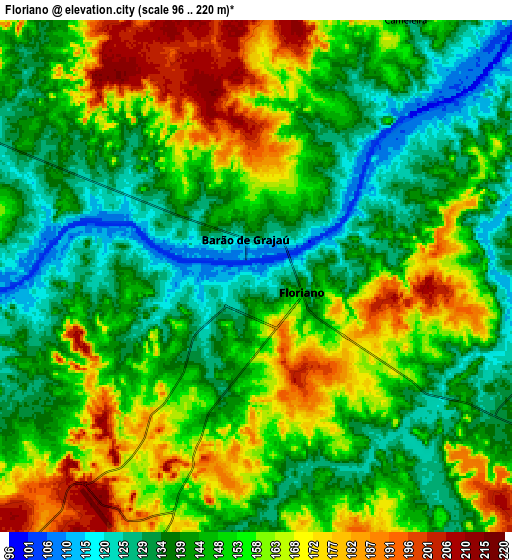 Zoom OUT 2x Floriano, Brazil elevation map