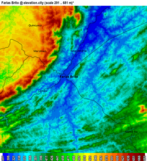 Zoom OUT 2x Farias Brito, Brazil elevation map