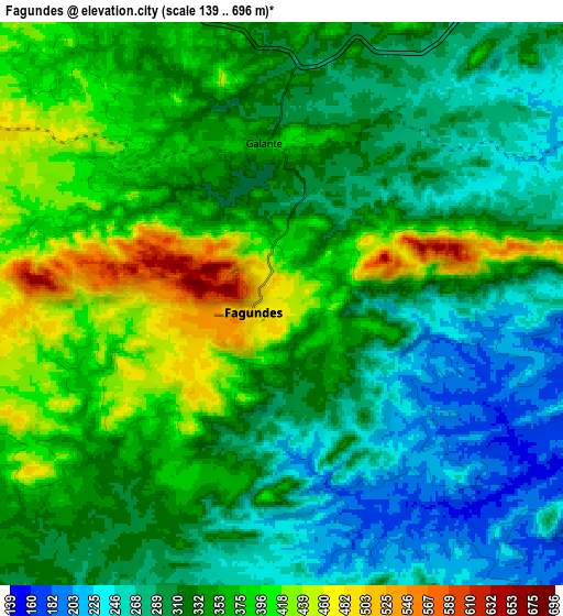 Zoom OUT 2x Fagundes, Brazil elevation map