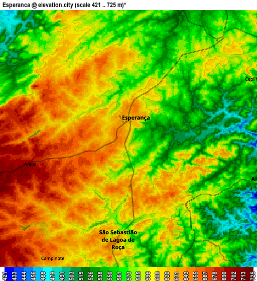 Zoom OUT 2x Esperança, Brazil elevation map