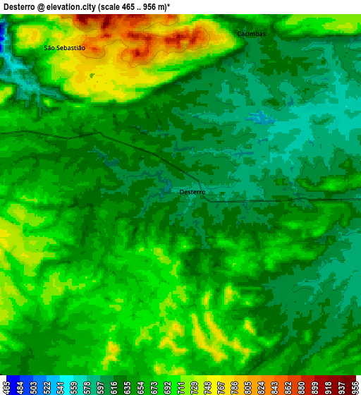 Zoom OUT 2x Desterro, Brazil elevation map