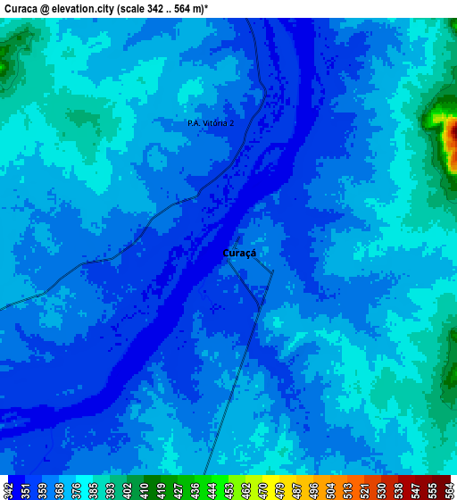 Zoom OUT 2x Curaçá, Brazil elevation map