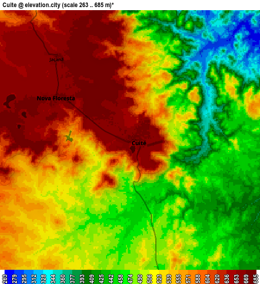 Zoom OUT 2x Cuité, Brazil elevation map