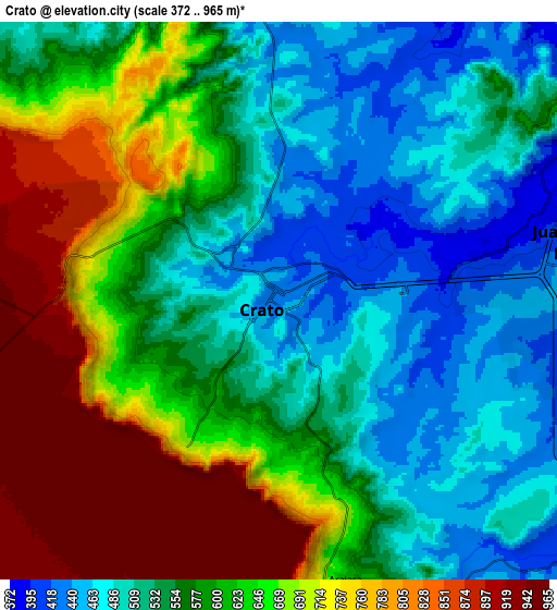 Zoom OUT 2x Crato, Brazil elevation map