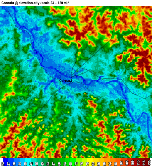 Zoom OUT 2x Coroatá, Brazil elevation map