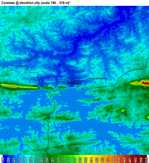 Zoom OUT 2x Coremas, Brazil elevation map