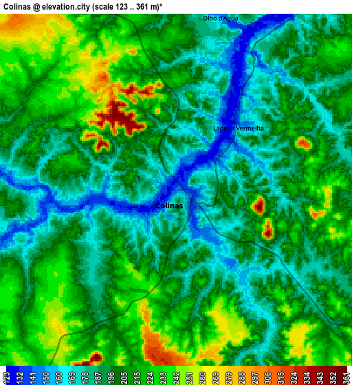 Zoom OUT 2x Colinas, Brazil elevation map