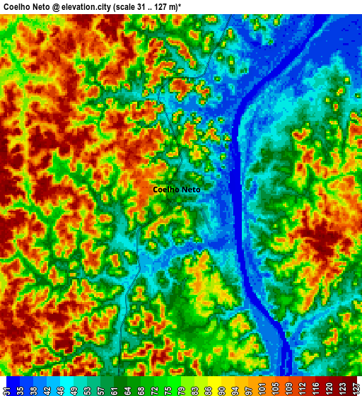 Zoom OUT 2x Coelho Neto, Brazil elevation map