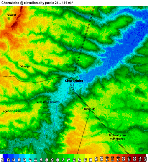 Zoom OUT 2x Chorozinho, Brazil elevation map