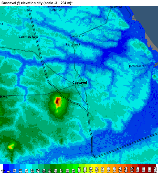 Zoom OUT 2x Cascavel, Brazil elevation map