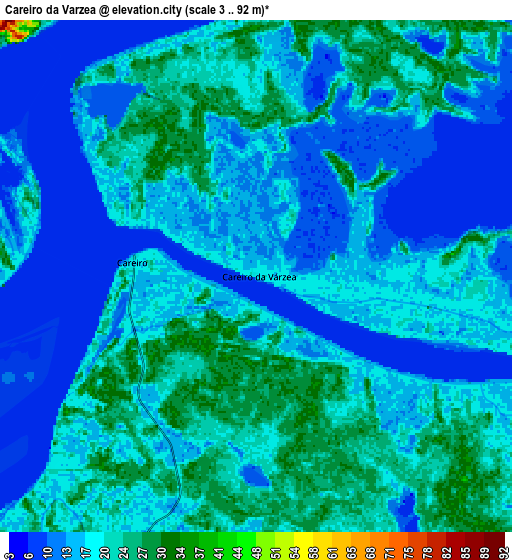 Zoom OUT 2x Careiro da Várzea, Brazil elevation map