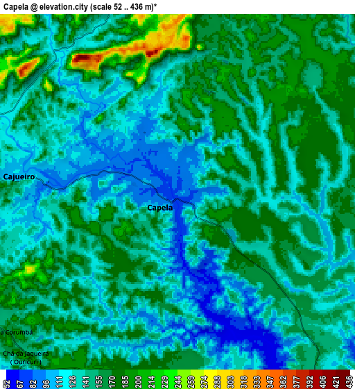 Zoom OUT 2x Capela, Brazil elevation map