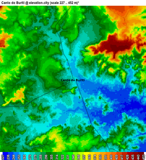 Zoom OUT 2x Canto do Buriti, Brazil elevation map