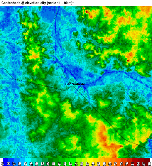 Zoom OUT 2x Cantanhede, Brazil elevation map