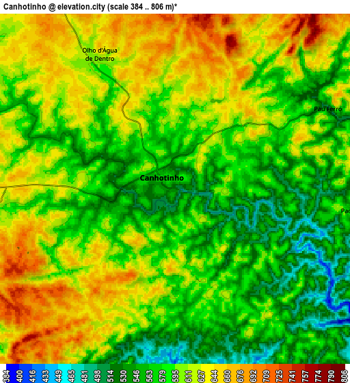 Zoom OUT 2x Canhotinho, Brazil elevation map